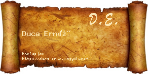 Duca Ernő névjegykártya